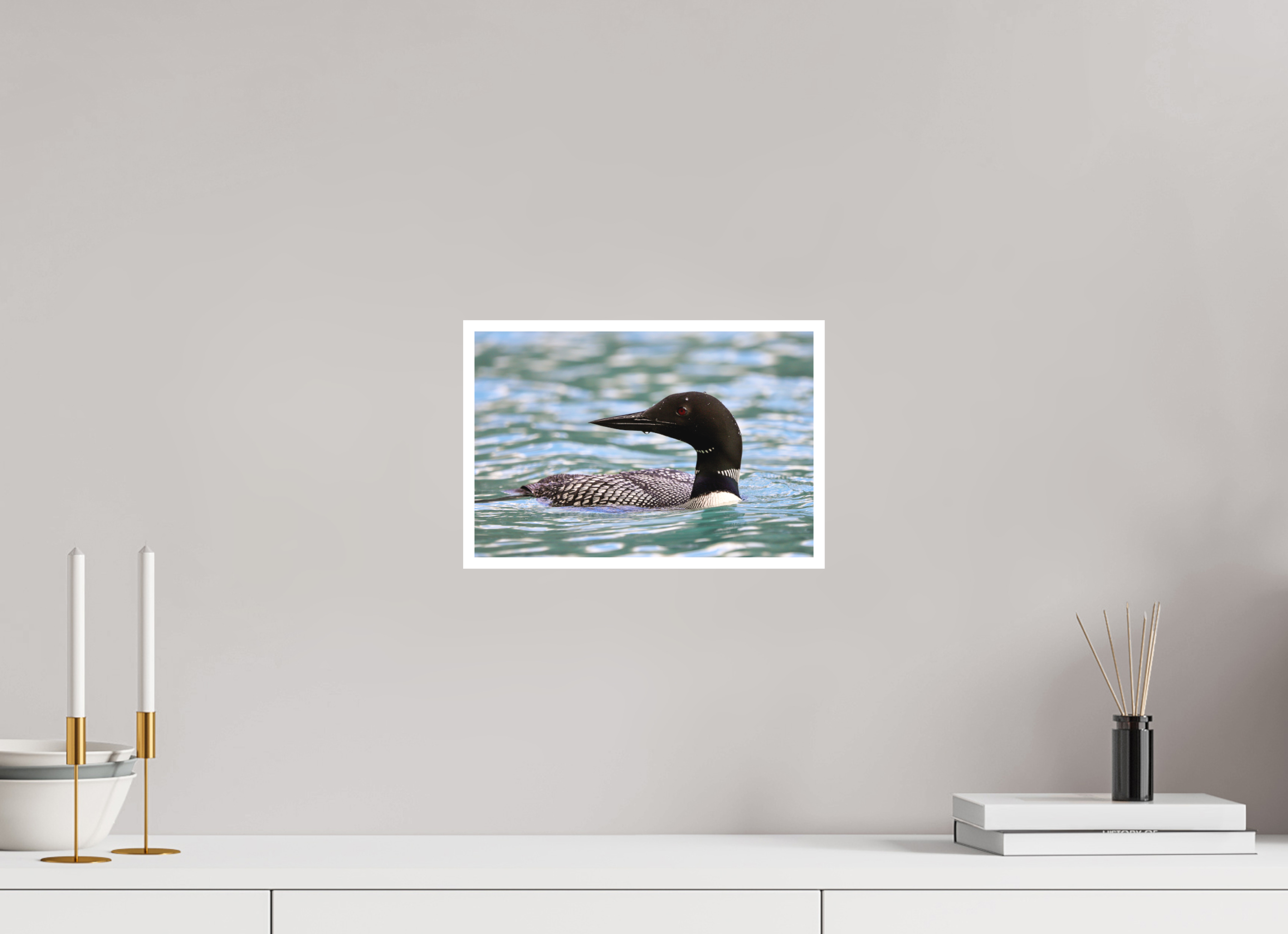 30 x 20 cm, Matte Fine Print - NO FRAME Common Loon Close-Up – Wildlife Print