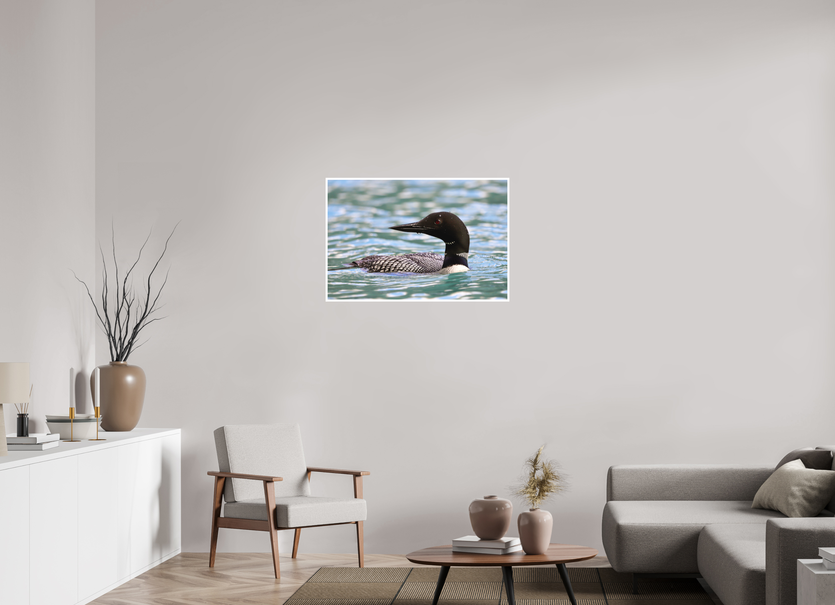 90 x 60 cm, Matte Fine Print - NO FRAME Common Loon Close-Up – Wildlife Print