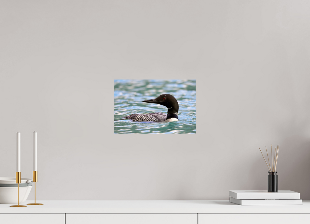 30 x 20 cm, Glossy Fine Print - NO FRAME Common Loon Close-Up – Wildlife Print