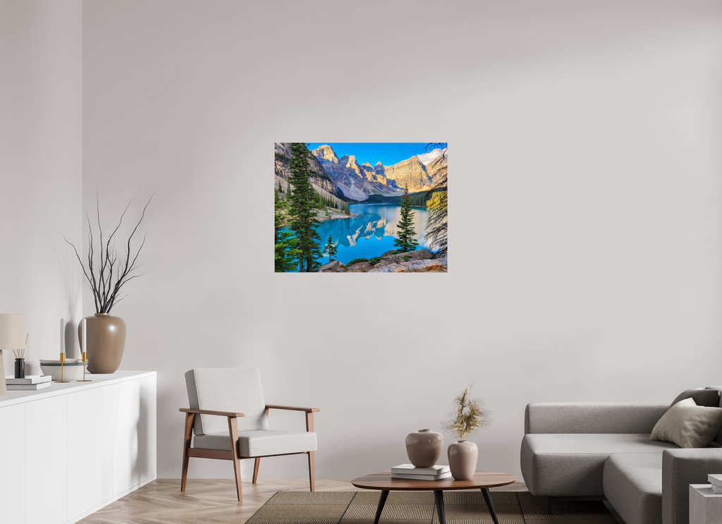 100 x 75 cm, Glossy Fine Print - NO FRAME Moraine Lake, Banff – Mountain Landscape Print