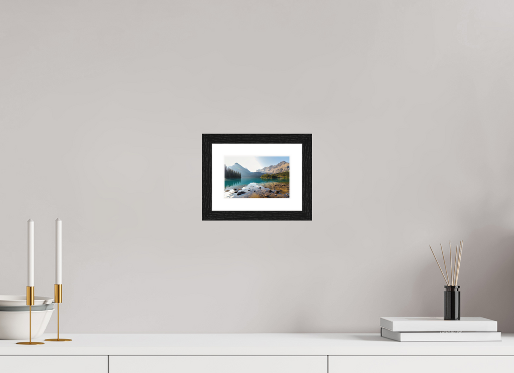 15 x 10 cm, Matte Art Prints with Black Wood Frame Lake O’Hara, Yoho National Park – Mountain Landscape Photography