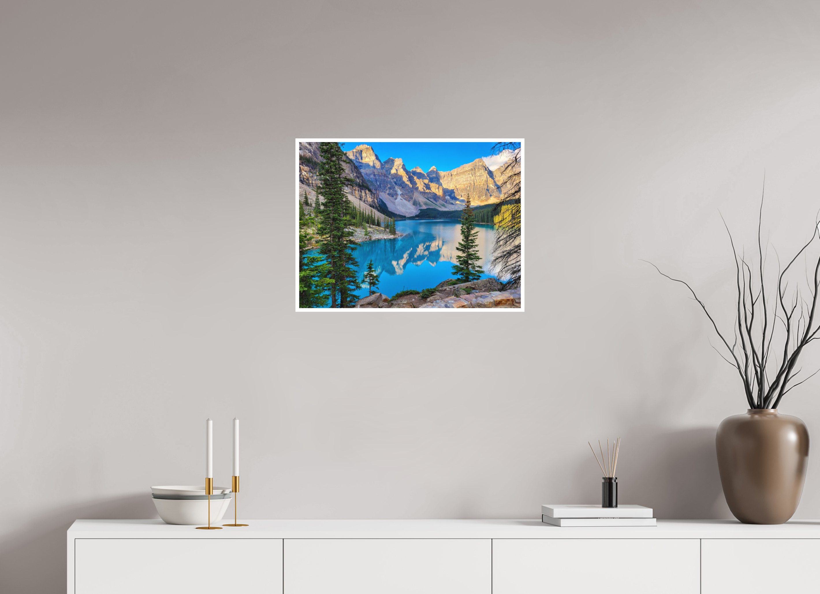 60 x 45 cm, Matte Fine Print - NO FRAME Moraine Lake, Banff – Mountain Landscape Print