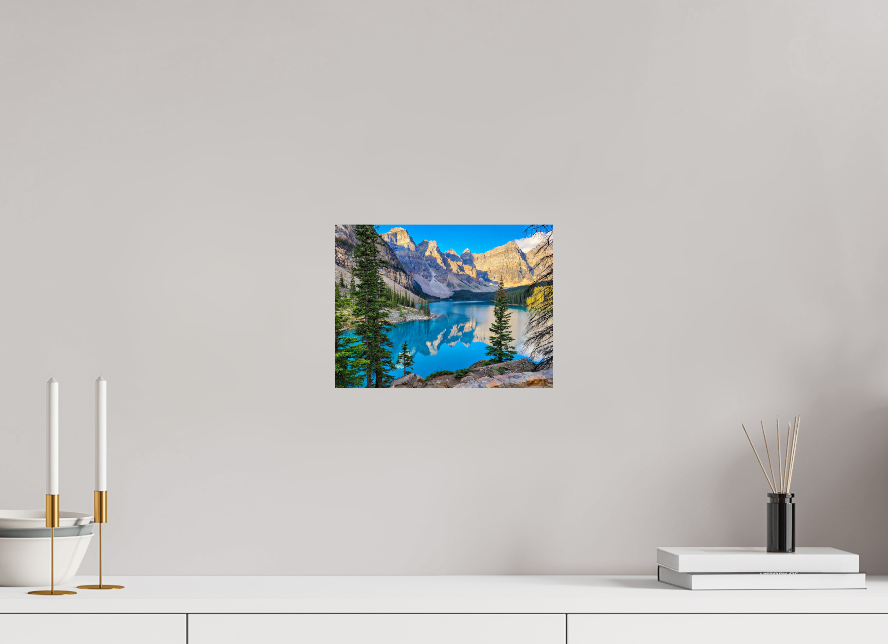 28 x 21 cm, Glossy Fine Print - NO FRAME Moraine Lake, Banff – Mountain Landscape Print