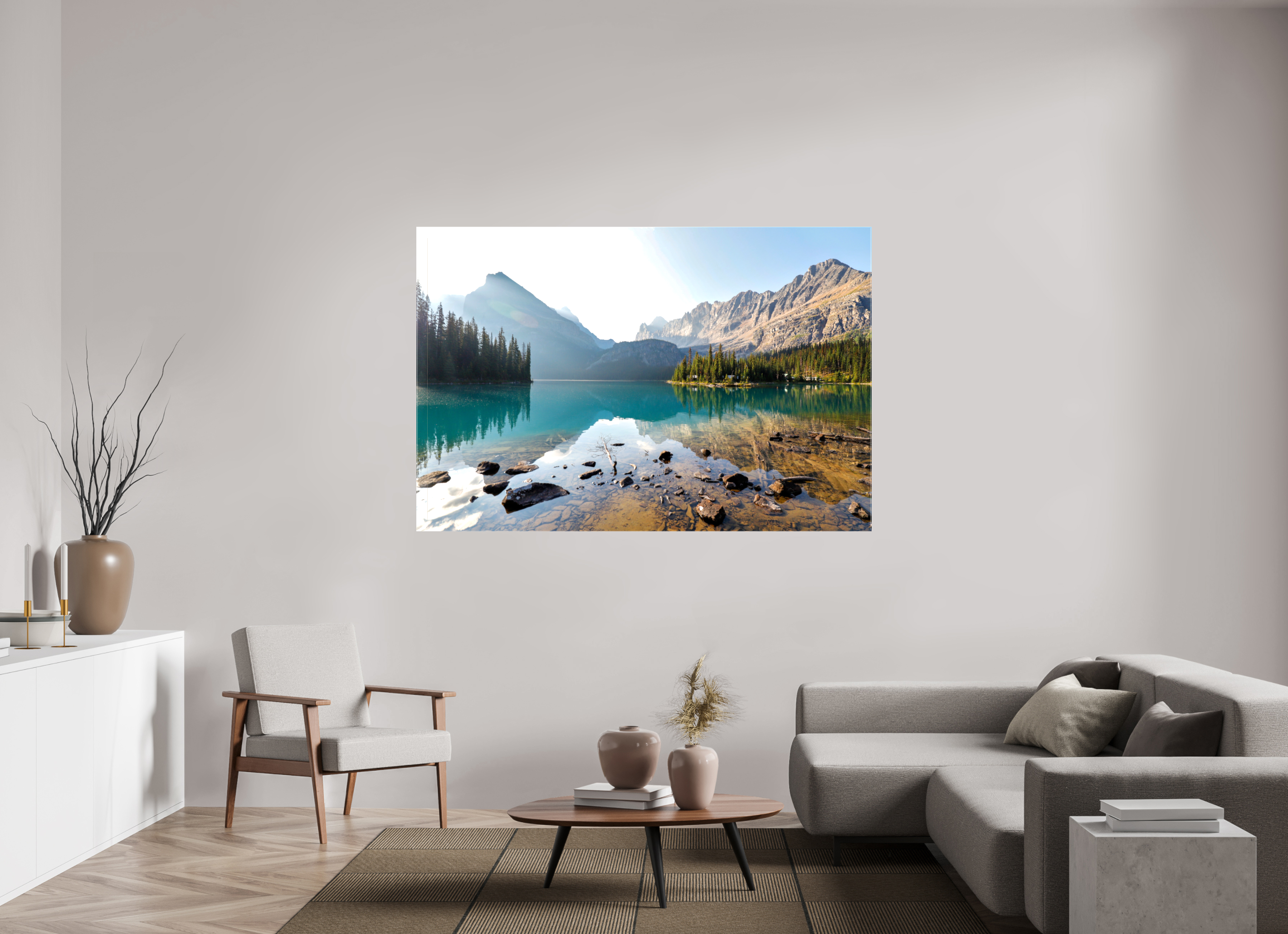 180 x 120 cm, Canvas Print - NO FRAME Lake O’Hara, Yoho National Park – Mountain Landscape Photography