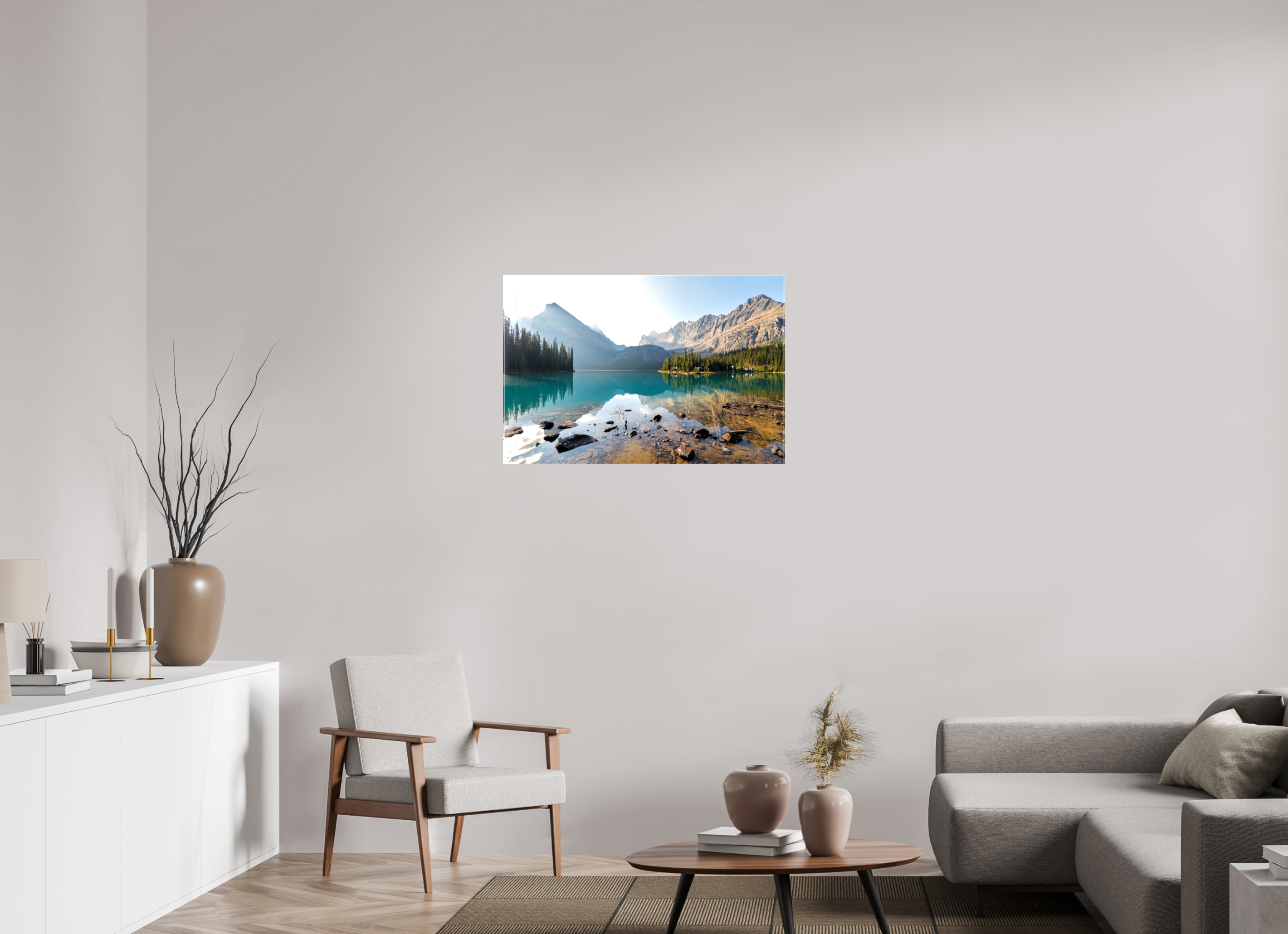 90 x 60 cm, Canvas Print - NO FRAME Lake O’Hara, Yoho National Park – Mountain Landscape Photography