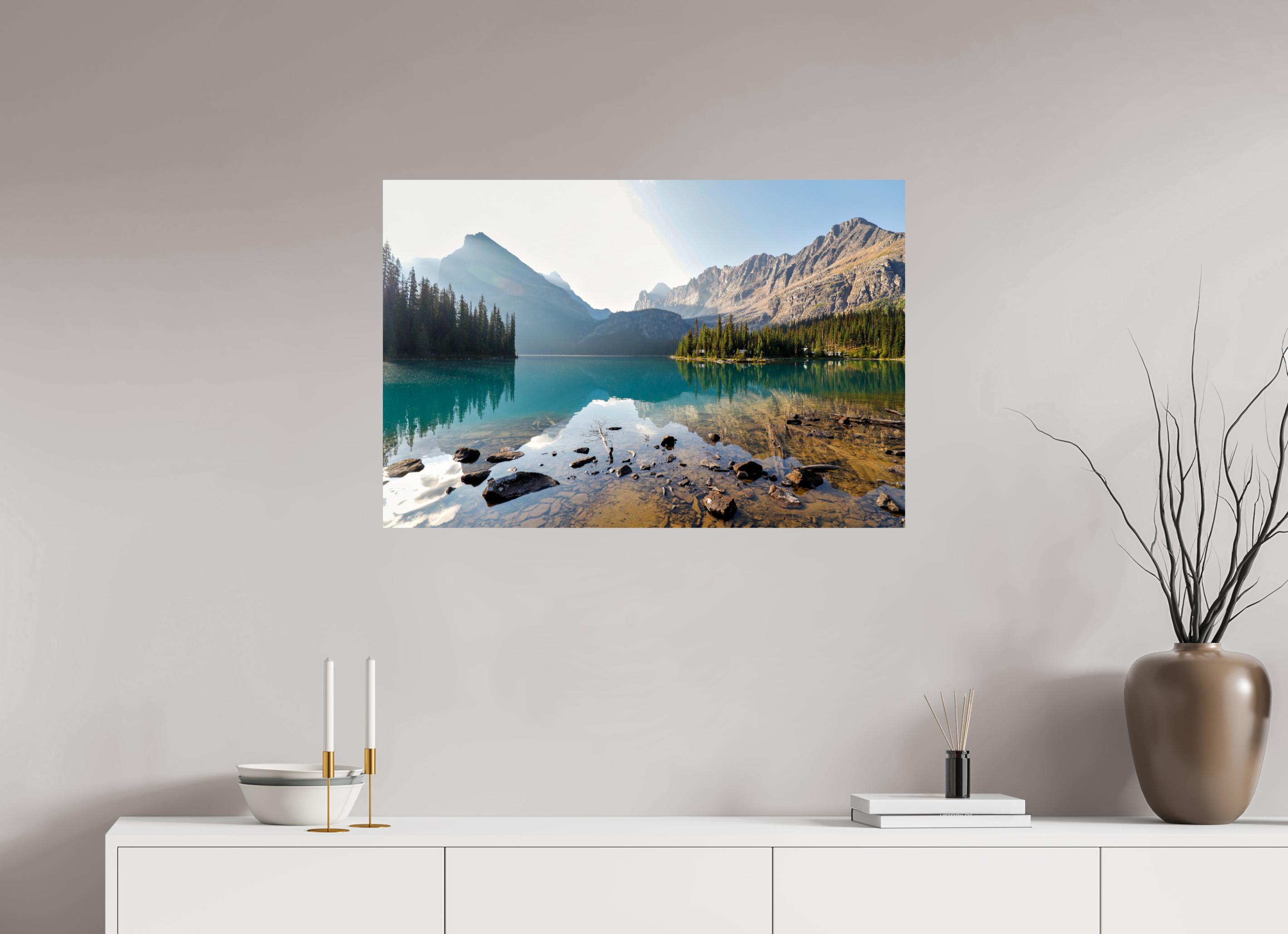 90 x 60 cm, Glossy Fine Print - NO FRAME Lake O’Hara, Yoho National Park – Mountain Landscape Photography