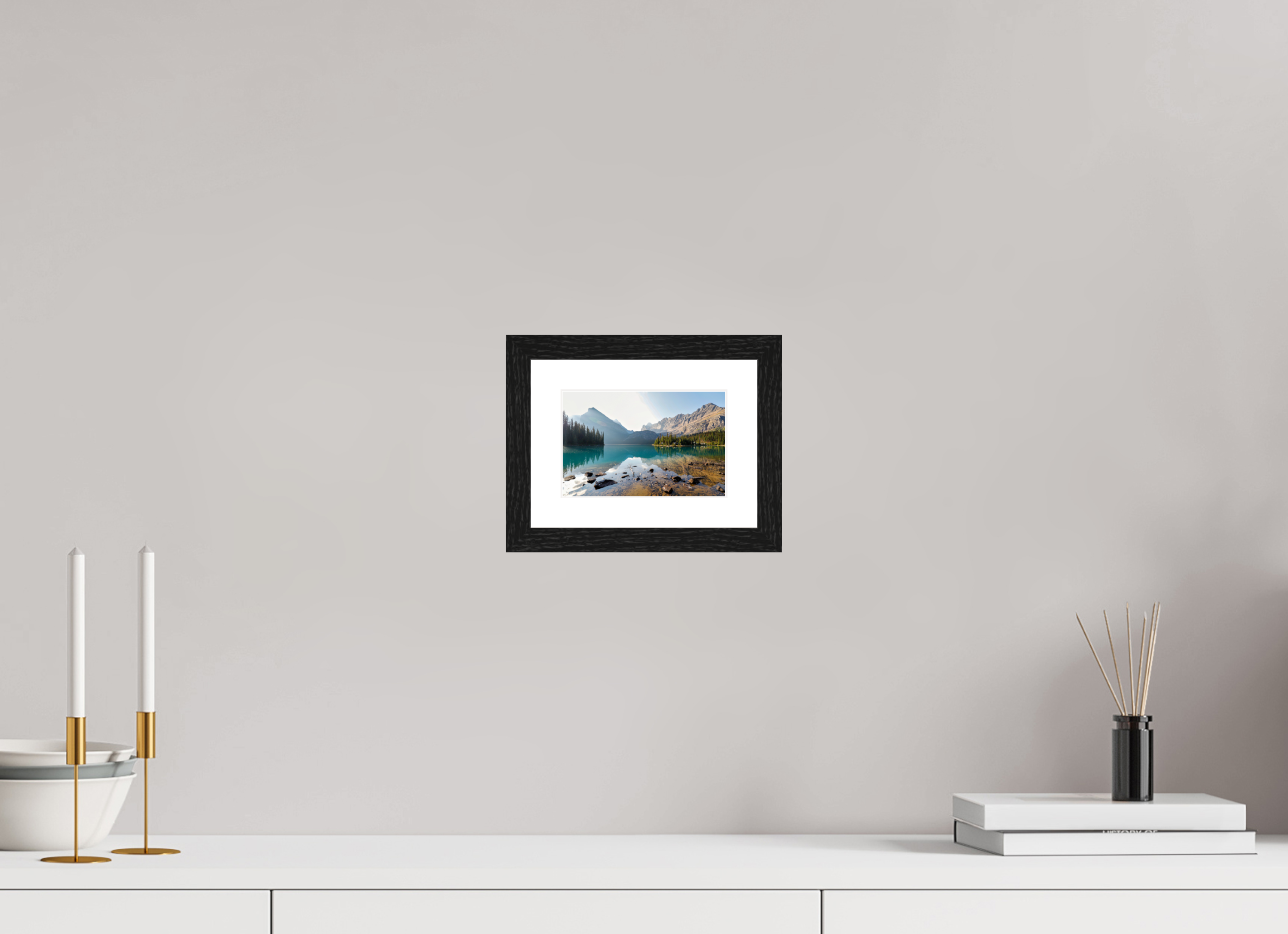 15 x 10 cm, Glossy Fine Art Print with Black Frame Lake O’Hara, Yoho National Park – Mountain Landscape Photography