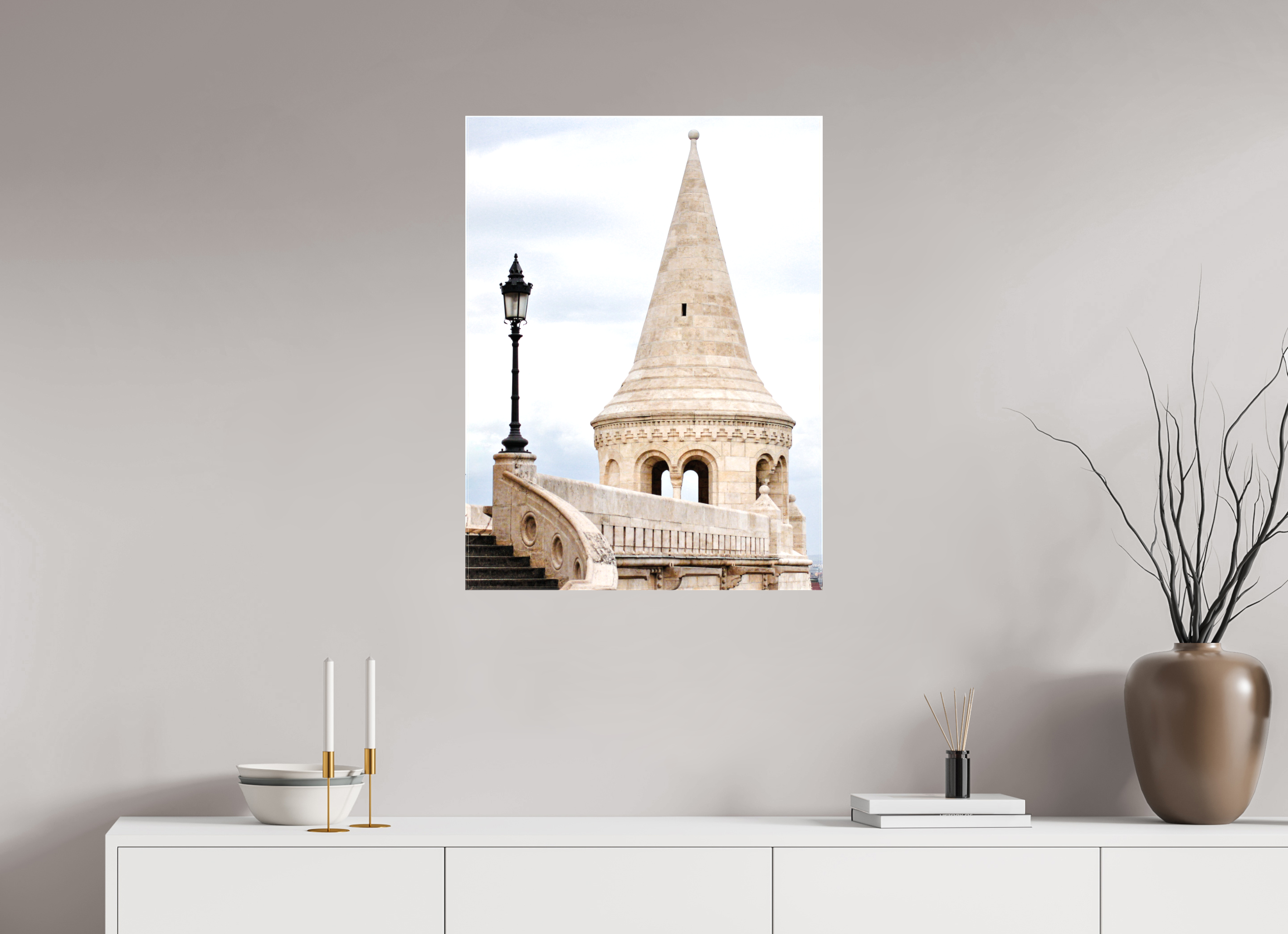 60 x 80 cm, Canvas Print - NO FRAME Fisherman’s Bastion, Budapest – Architectural Print